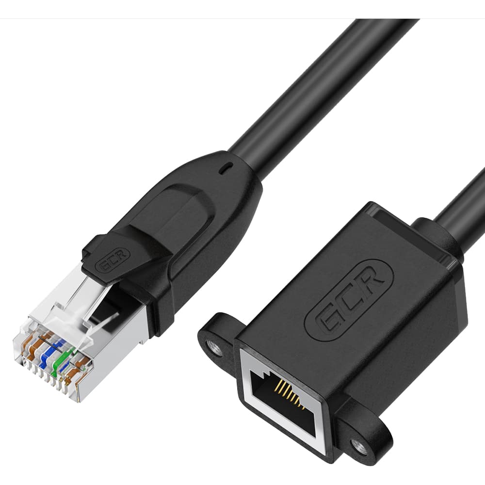 GCR PRO Удлинитель патч-корда LSZH PROF 5.0m, F/UTP медь, кат.6A, крепление под винт, 26 AWG, ethernet high speed 10 Гбит/с, T568B