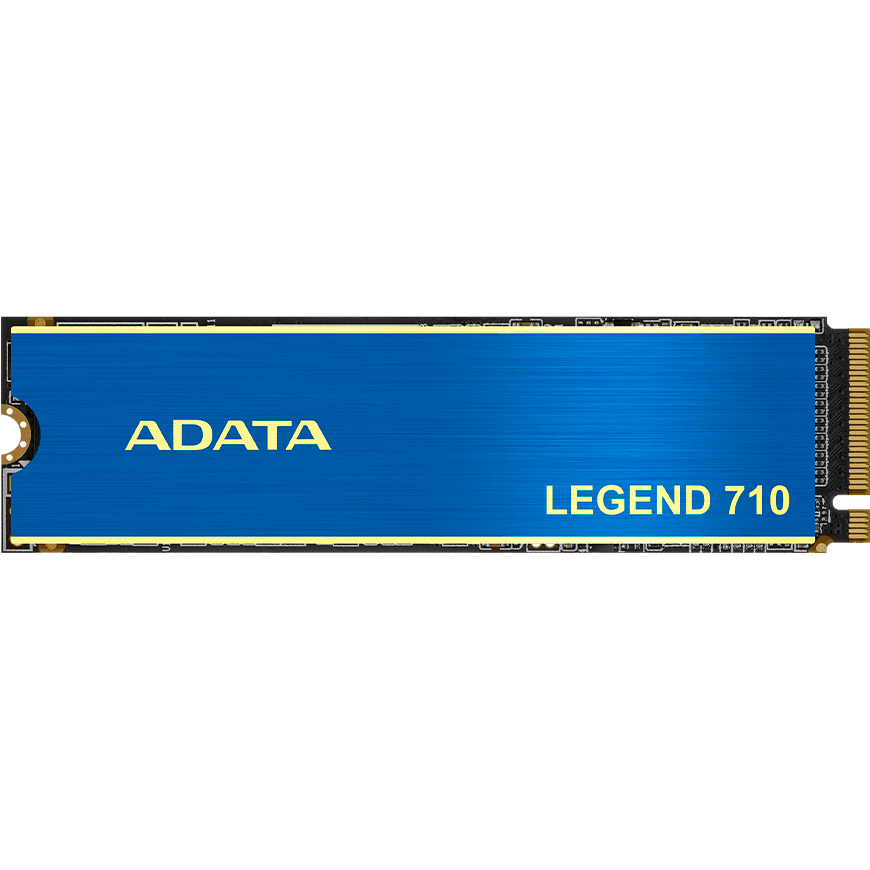 Твердотельный накопитель/ ADATA SSD LEGEND 710, 512GB, M.2(22x80mm), NVMe 1.4, PCIe 3.0 x4, 3D NAND, R/W 2400/1000MB/s, IOPs 90 000/150 000, TBW 130, DWPD 0.23, with Heat Sink (3 года)