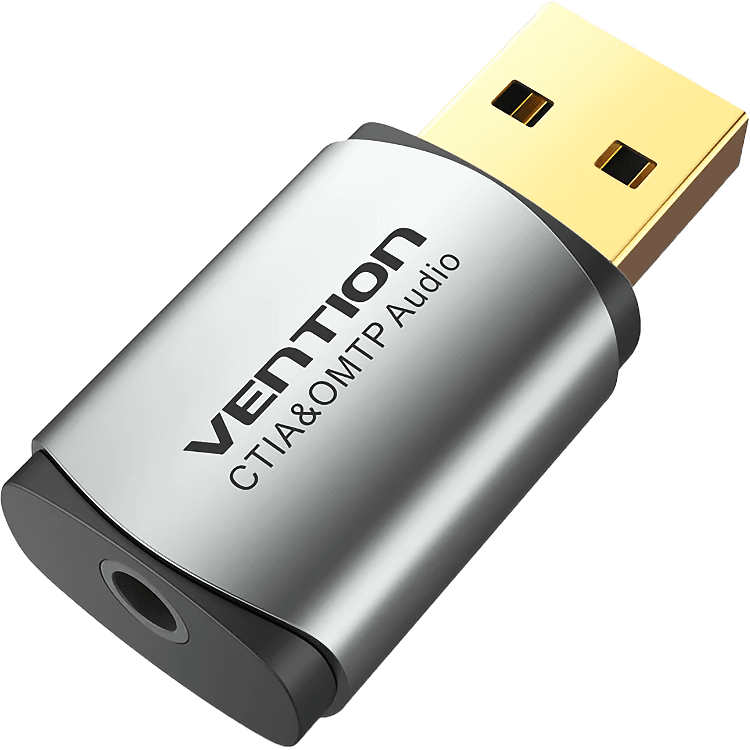 Внешняя звуковая карта Vention USB Серая