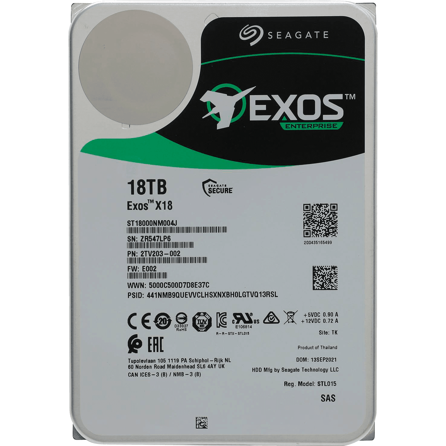 Жесткий диск Seagate HDD Server Exos X18 512E/4kn (3.5'/18Tb/SAS 12Gb/s/7200rpm)