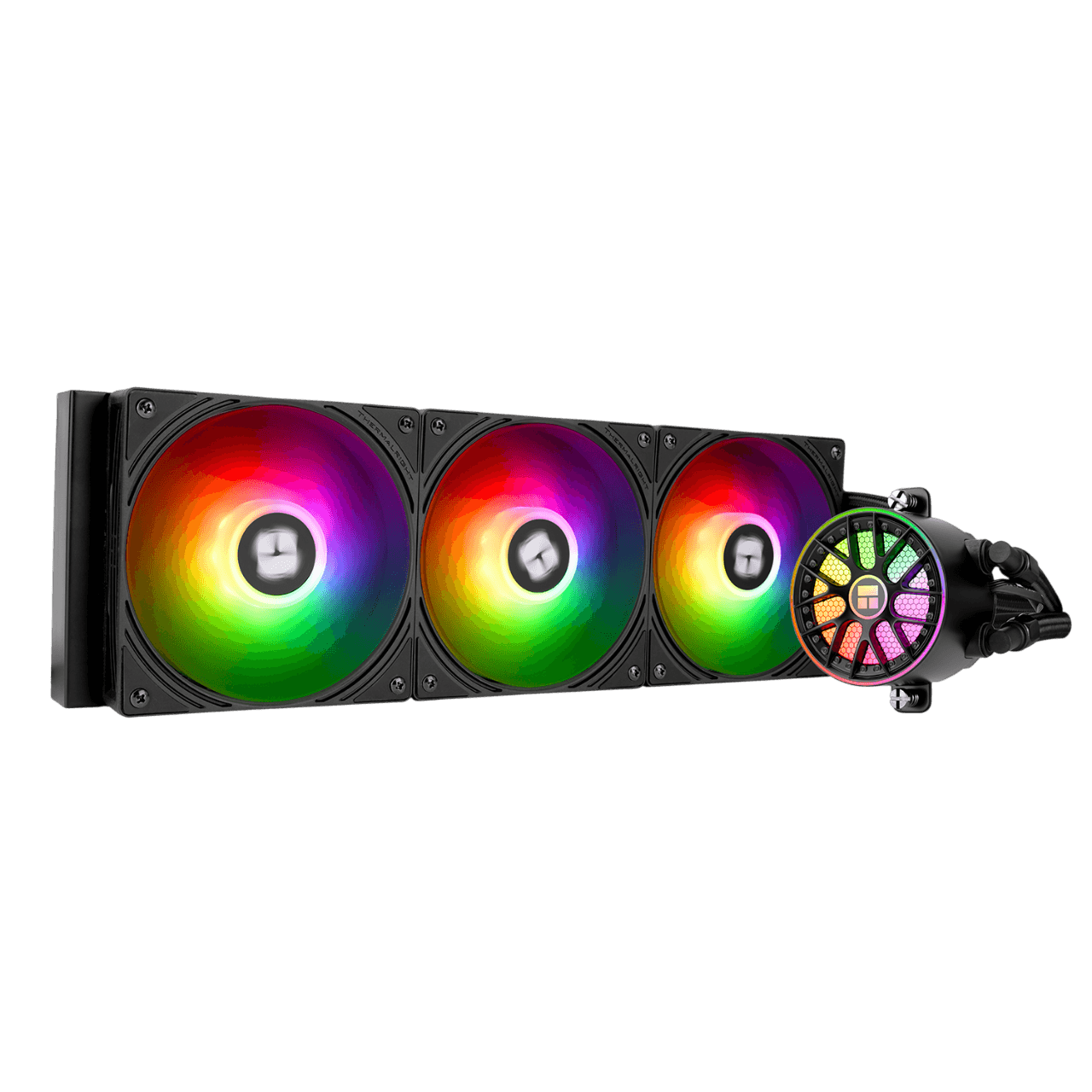 Система жидкостного охлаждения/ Water Cooling System Thermalright Aqua Elite 360 V6 (360mm, Black, ARGB/ Fans: 3x120mm, 70.84CFM, 29.8dBA, 2000RPM/ Pump height 53.5mm, 2800RPM, Rad thickness 27mm/ S: 1700, 1200, 1851, 115X, AM5, AM4)