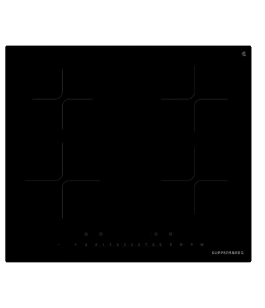 Варочная поверхность Kuppersberg/ Варочная поверхность Kuppersberg, индукция, inverter, High-Tech, 60 см, 4 зоны нагрева, прямой край, 9 уровней мощности, бустер, Stop and Go, Flexi-zone, автоматическое отключение, таймер, поддержание тепла, индикатор остаточного тепла, слайдерное управление, цвет черный