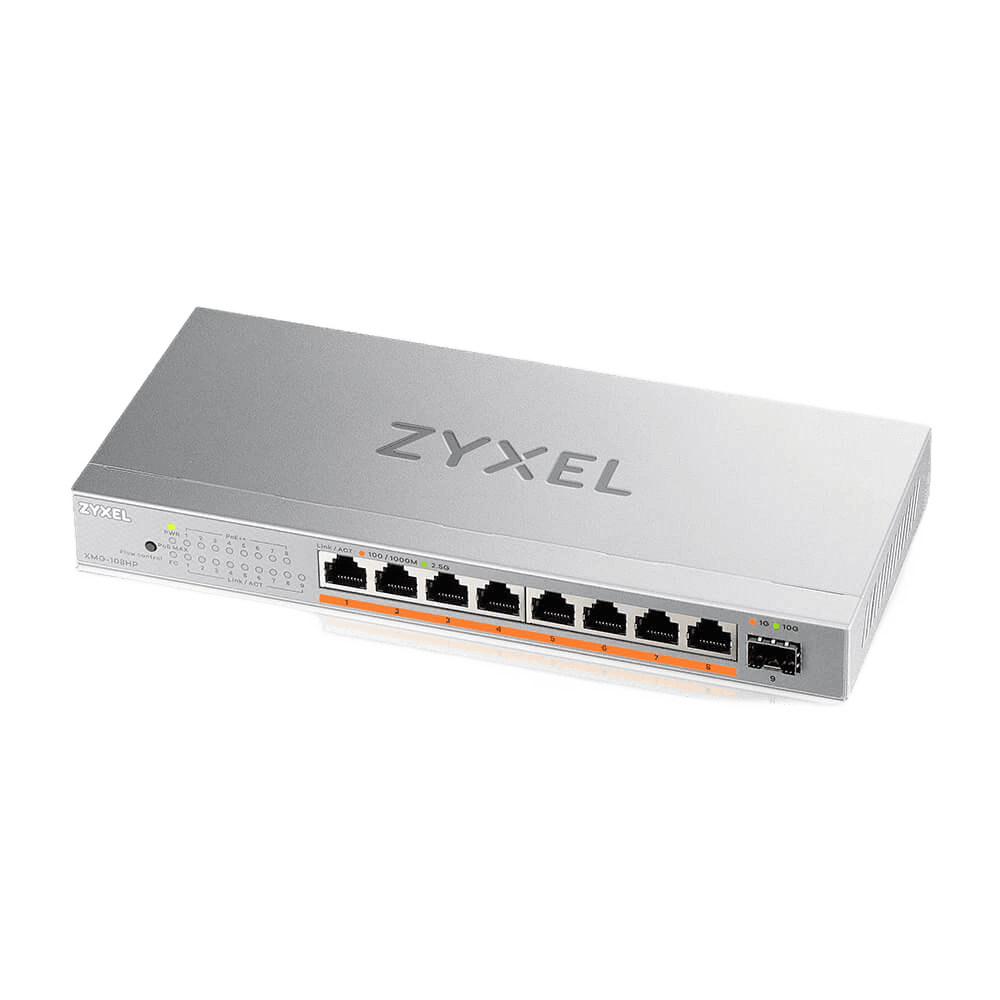 Коммутатор Zyxel XMG-108HP-EU0101F (L2) 8x2.5 Гбит/с 1SFP+ 8PoE++ 100W неуправляемый