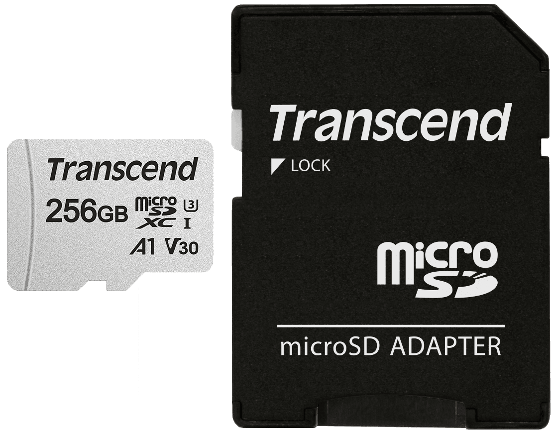 Флеш карта microSD 256Gb Transcend microSDXC Class 10 UHS-I U3, V30, A1, (SD адаптер), TLC