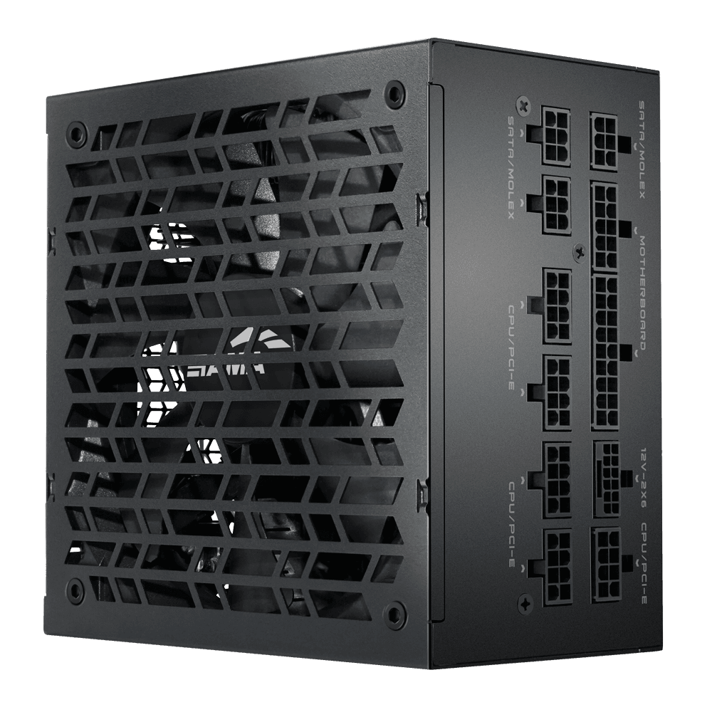 Блоки питания/ Power Supply SAMA G750 Black (HAT-750yzB1G), 750W 80+ Gold (ATX, 3.1, PCIe 5.0, Full modular, 1x24(20+4)pin mesh 550mm, 2xCPU 8(4+4)pin 600mm+150mm, 2xPCIe*2 8(6+2)pin 550+150mm, 1x12VHPWR PCIe 5.1 12+4pin 600W 600mm, 3xSATA*3 450+150+150mm, 1xMOLEX4pin*3 450mm , Active, 140x140mm, 150x150x86mm, APFC, OVP, UVP, SCP, OCP, OTP, OPP, SIP, black)
