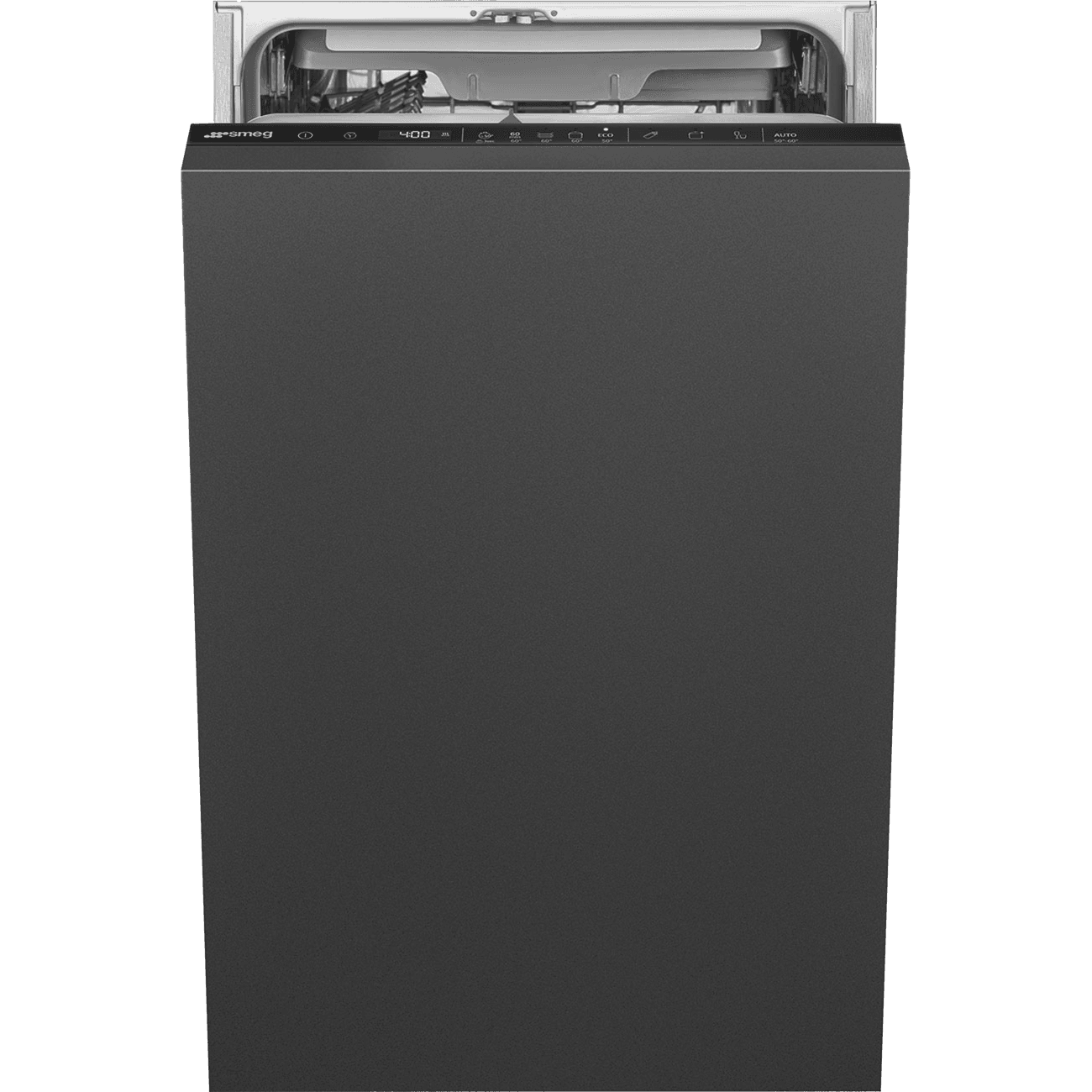 Посудомоечная машина Smeg/ Посудомоечная машина Smeg, встраиваемая, 45 см, 10 комплектов, 8 программ, сенсорное управление, ActiveLight, Dry Assist, автоматическое открывание дверцы, инверторный мотор, 3 корзины, отсрочка старта, сенсор чистоты воды, полный AquaStop, энергоэффективность С