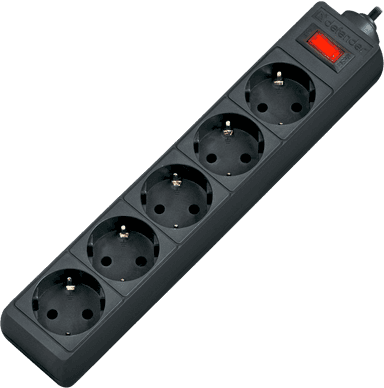 Сетевой фильтр Defender ES 3 3 м, черный, 5 розеток/ Surge Protector Defender ES 3 3m, black, 5 outlets