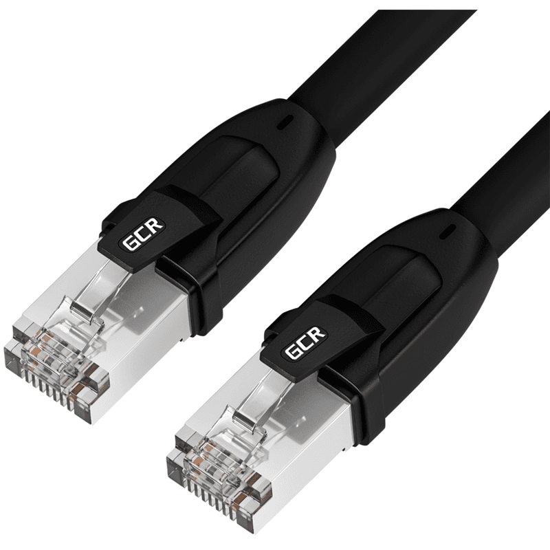 GCR PRO Патч-корд LSZH PROF кат.8 ethernet 10.0m S/FTP, RJ45, медь, 40 Гбит/с, 26 AWG, черный, литой, экранированные коннекторы 24K GOLD, T568B