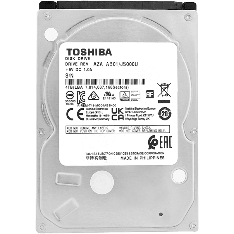 Жесткий диск/ HDD Toshiba SATA 4TB 2.5" 6.0 Gbit/s 15mm 5400 rpm 128Mb OFFICIAL RECERTIFIED 1 year warranty (replacement ST4000LM024, WD40EZZX, ST4000DM004)