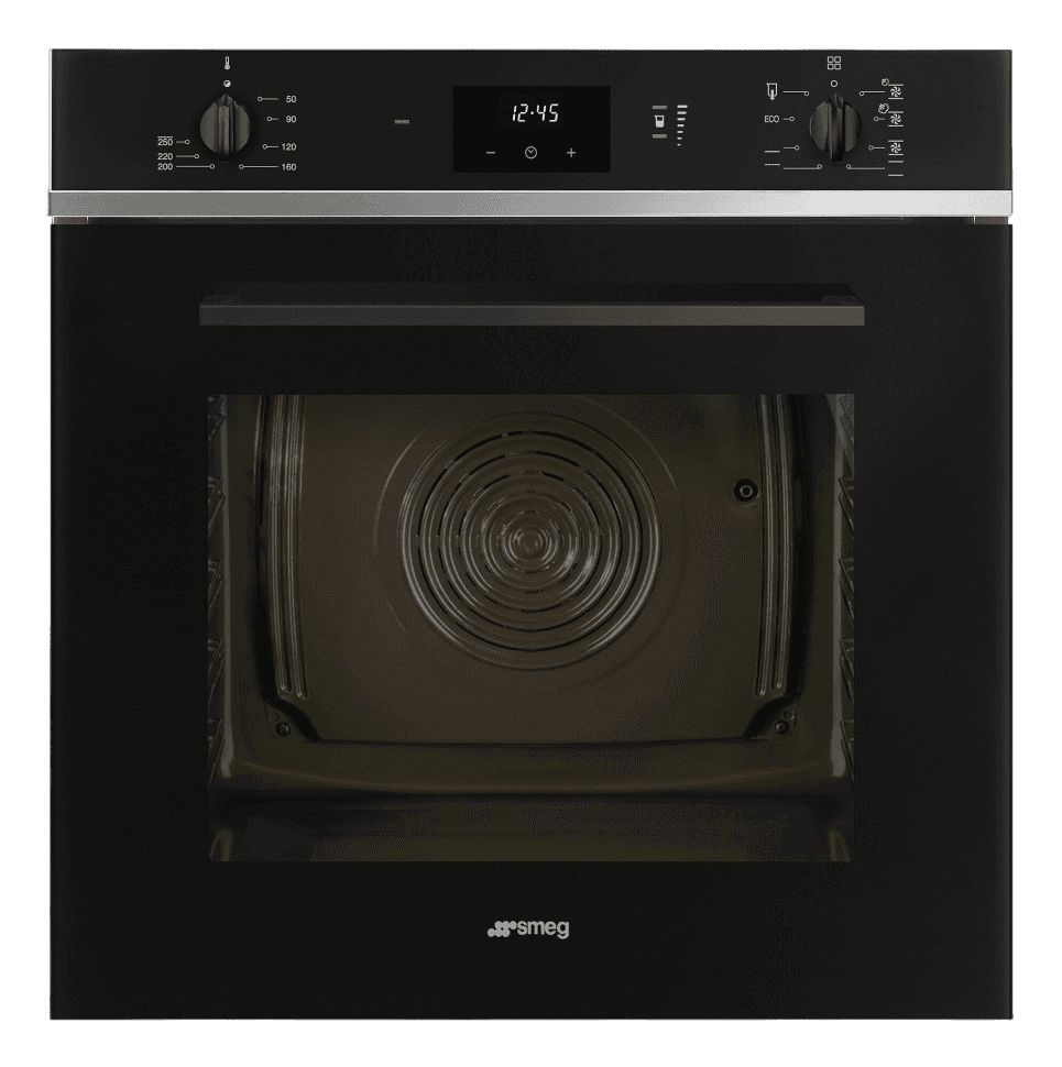 Встраиваемый духовой шкаф SMEG/ Встраиваемый духовой шкаф SMEG, 60 см, Selezione, пар SteamOne (20-40%), 50-250 градусов, LED-дисплей DigiScreen, галогенная подсветка, Soft Open/Close, 6 режимов, поворотные переключатели/сенсорные кнопки, ECO-функция с пониженным энергопотреблением, полезный объем 68 л, энергоэффективность А, цвет черный