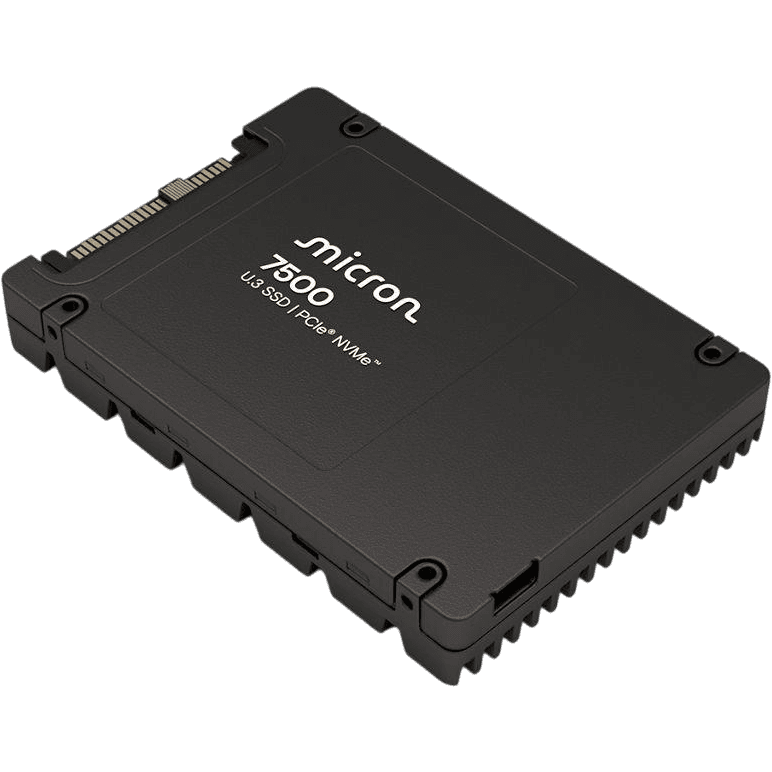Твердотельный накопитель/ Micron SSD 7500 PRO, 3840GB, U.3(2.5" 15mm), NVMe, PCIe 4.0 x4, 3D TLC, R/W 6800/5300MB/s, IOPs 1 100 000/180 000, TBW 7008, DWPD 1 (12 мес.)