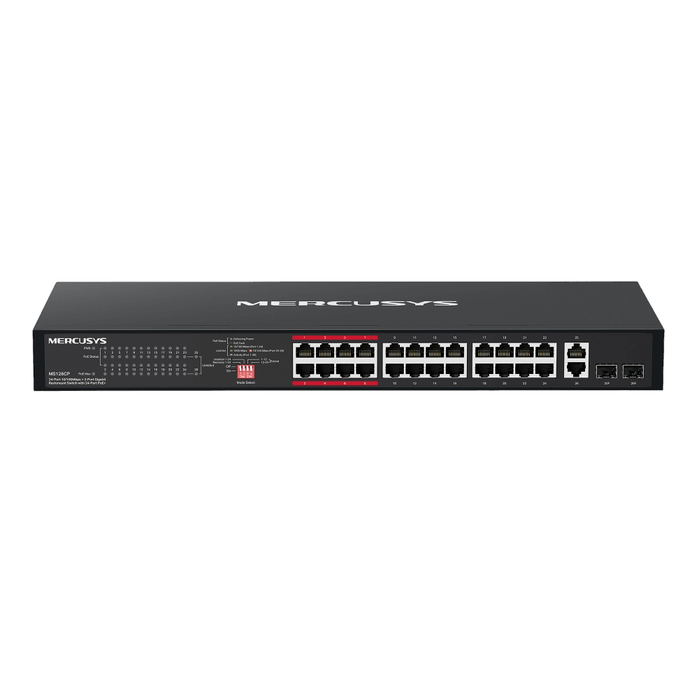Коммутатор/ 24-Port 10/100Mbps + 2-Port Gigabit Rackmount Switch with 24-Port PoE+