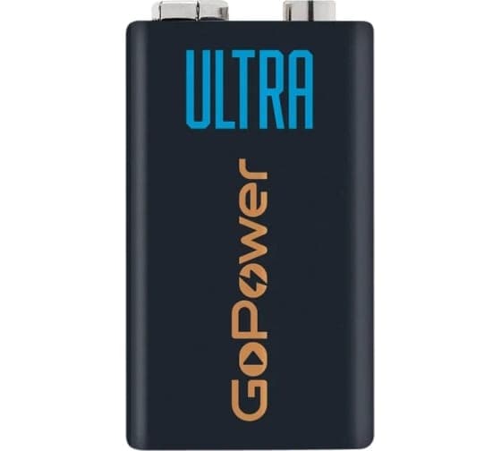 Батарейка/ Батарейка GoPower ULTRA Крона 6LR61 BL1 Alkaline 9V (1/10/240) (1 шт.)
