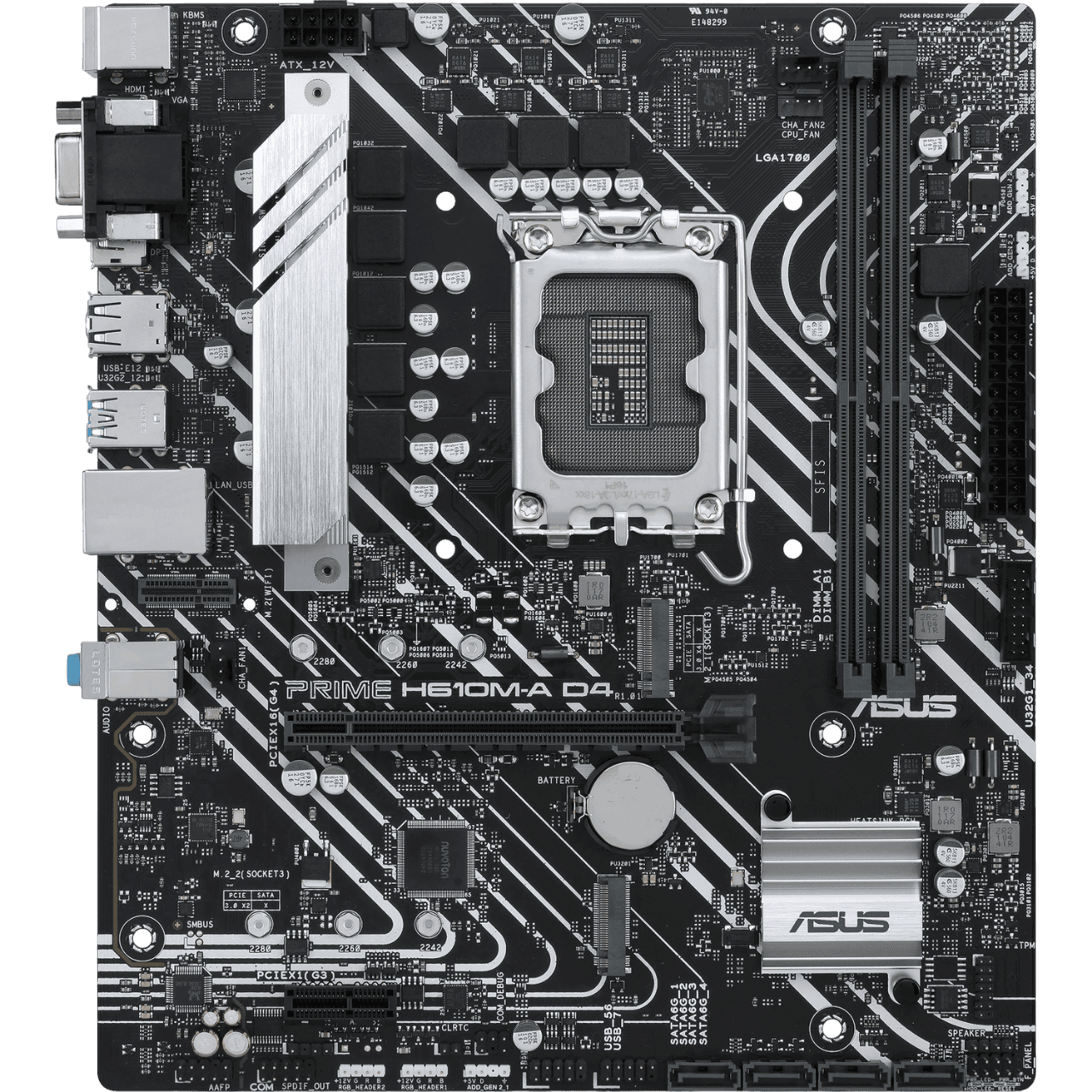 Материнская плата ASUS PRIME H610M-A D4-CSM LGA1700 mATX 2xDDR4 PCIEx16 PCIEx1 2xM.2 DP HDMI VGA GLAN