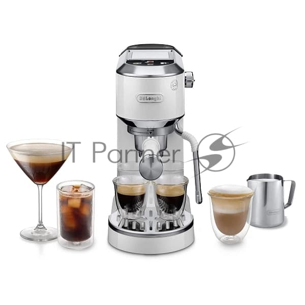 Кофеварка рожковая DeLonghi EC890.WI белый, молотый, 1,1 л, 1450 Вт, 15 бар