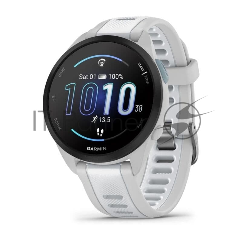 Умные часы Garmin Forerunner 165, 1.3" AMOLED, 5G, Wi-Fi, Bluetooth, NFC, WR50, белый / серый