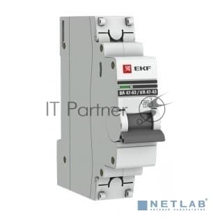 Выключатель автоматический модульный 1п C 63А 4.5кА ВА 47-63 PROxima EKF mcb4763-1-63C-pro