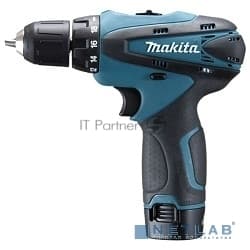 Дрель-шуруповерт Makita DF330DWE, 10,8 В, 1,3 Ач, 24 Нм, щеточный
