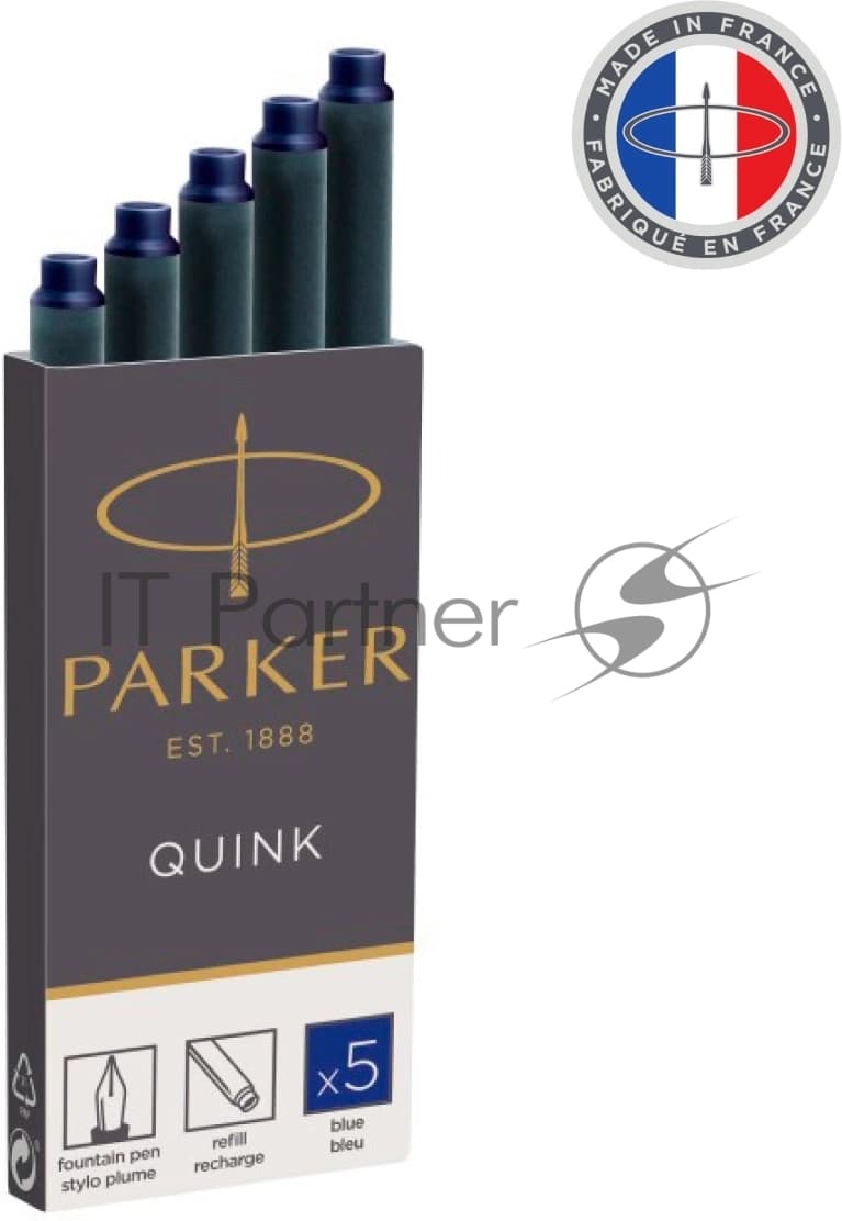 Картридж Parker Quink Z11 (CW1950384) синие чернила, для ручек перьевых (5шт)