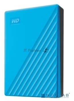 Внешний HDD 2.5" Western Digital My Passport, 4TB, USB 3.2 Gen 1 Type-A, 5400 rpm, голубой