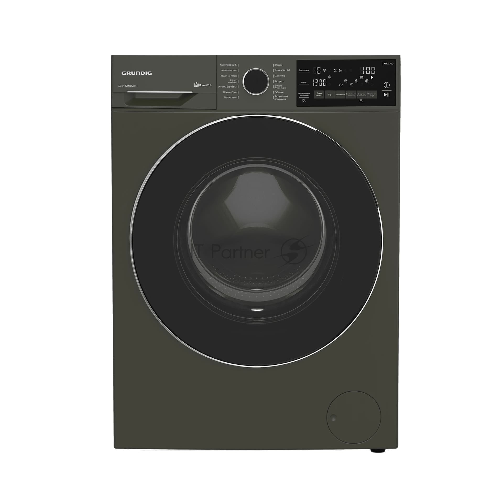 Стиральная машина Grundig GW7P77H21A антрацит, загрузка фронтальная 7.5 кг, 1200 об/мин., класс: A