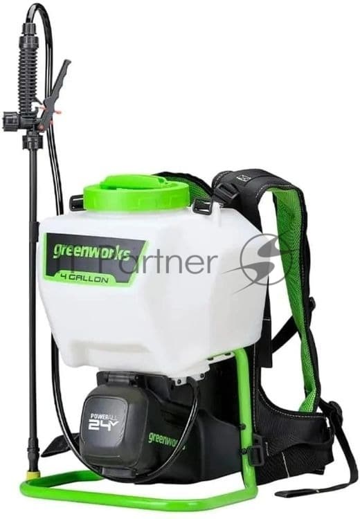 Опрыскиватель Greenworks G24BPSII аккум. ранц. 15л белый/зеленый