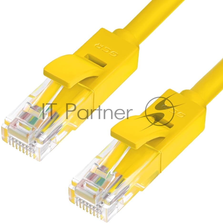 Патч-корд Greenconnect UTP прямой 3 m AWG24 cat.5е, RJ45, медь, литой (Желтый), пластик пакет (GCR-LNC02-3.0m)
