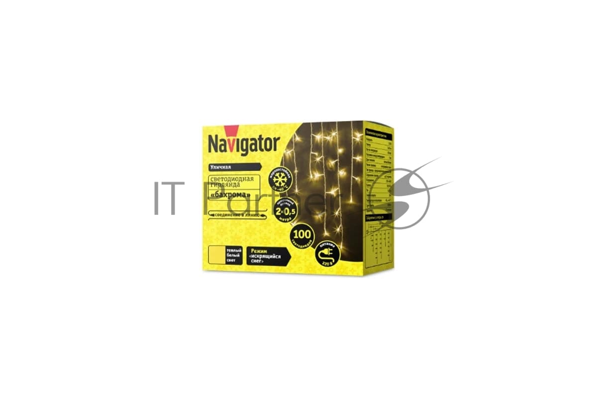 Гирлянда Navigator NGF-I02-100WW-8-3.5m-230-TR-IP44