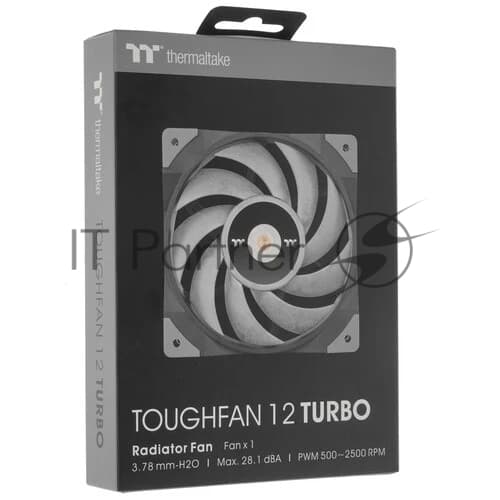 Вентилятор для корпуса Thermaltake Toughfan 12 Turbo 120х120x25 черный 4-pin 28.1дБ (CL-F121-PL12GM-A) Ret