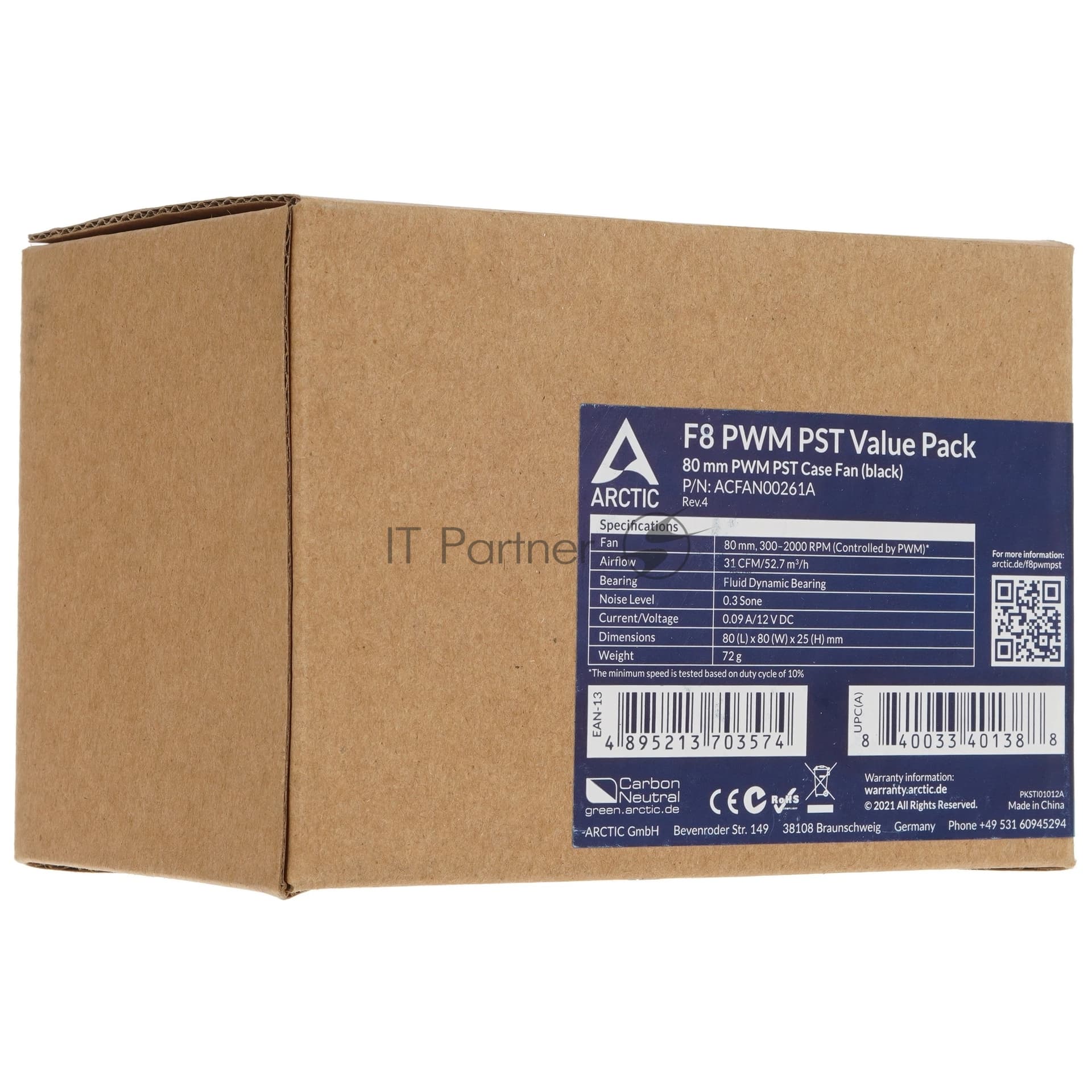 Вентилятор корпусной ARCTIC SF8 PWM PST (Black) Value pack (5pc) (ACFAN00261A)