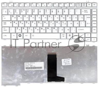 Клавиатура для ноутбука Toshiba Satellite A200 A210 A300 M300 L300 M500 M505 серебристая
