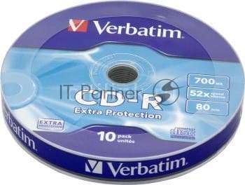 Диск CD-R Verbatim 700Mb 52x Cake Box (10шт)