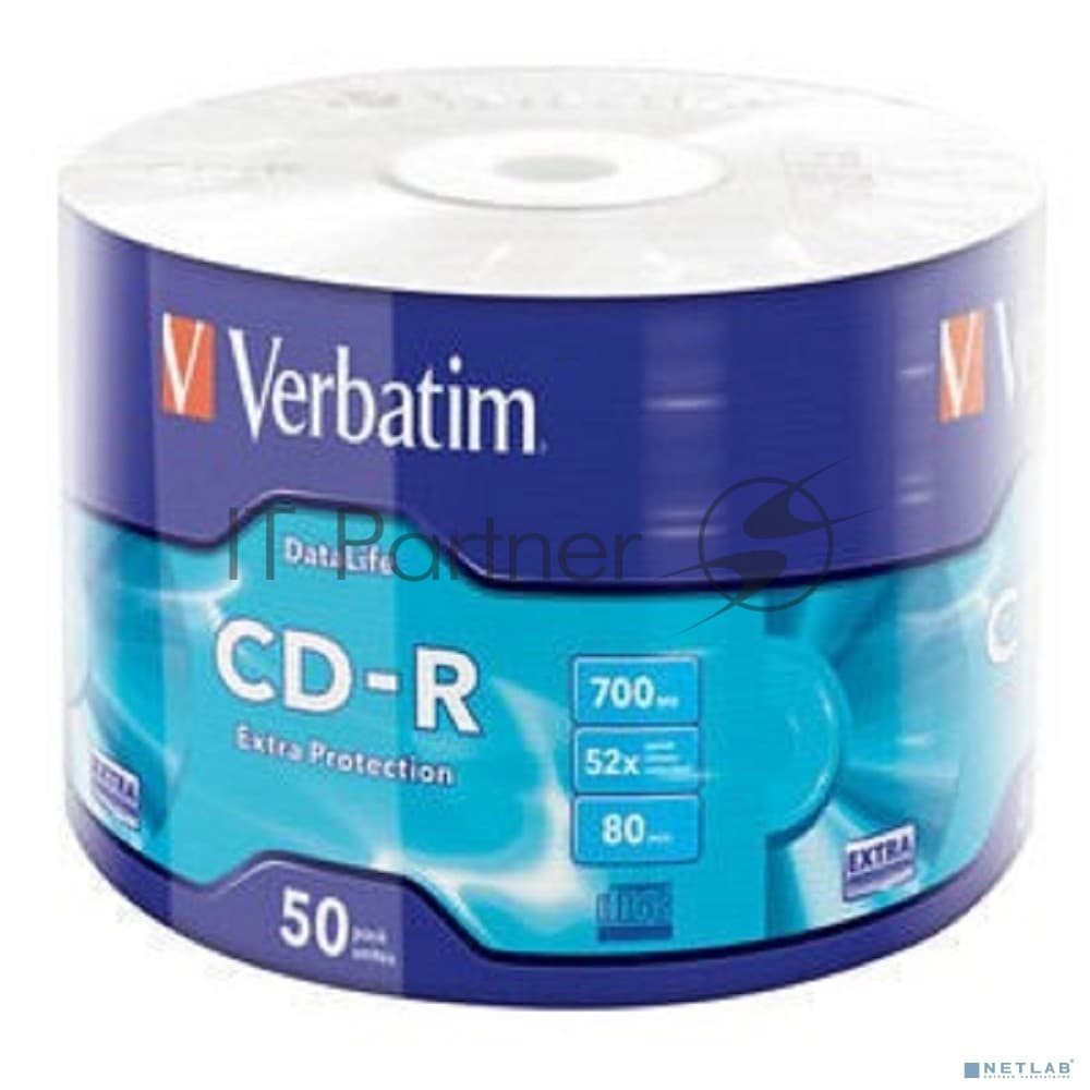 Диск CD-R Verbatim 700 Mb, 52x, Shrink (50), DataLife (50/600)