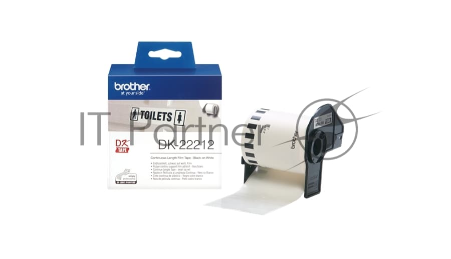 Картридж ленточный Brother DK22212 черный на белом 62x15.2 белый для Brother QL-570