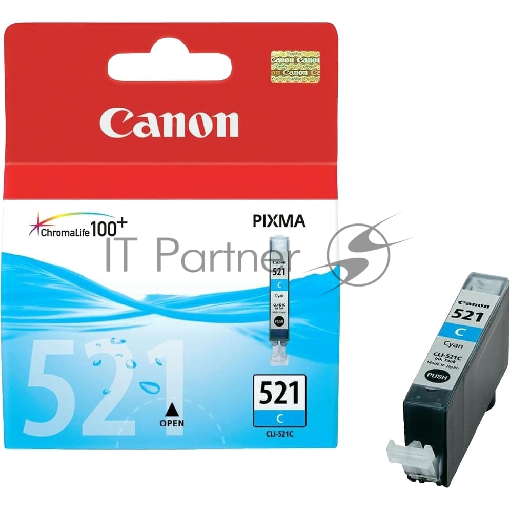 Картридж Canon CLI-521С Cyan для Pixma iP3600/4600/MP540/630/980 (ориг.)