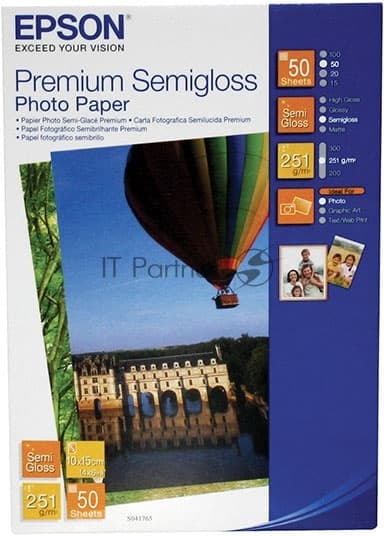 Бумага/ Epson Premium Semigloss Photo Paper (10x15) 50 sheets