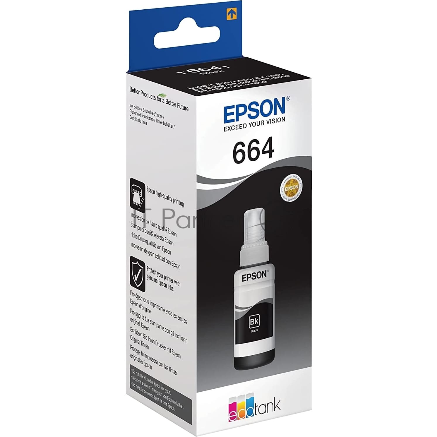 Чернила Epson T6641 (C13T66414A) черный (70 мл.) для L100/L110/L120/L132/L200/L210/L222/L300/L312/L350/L355/L362/L366/L456/L550/L555/L1300