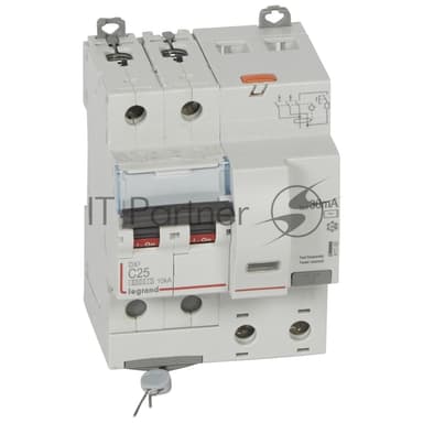 Выключатель автоматический дифференциального тока DX3 2П C 25А 30mA-AC 4М АВДТ DX3 2П C 25А 30mA-AC 4М