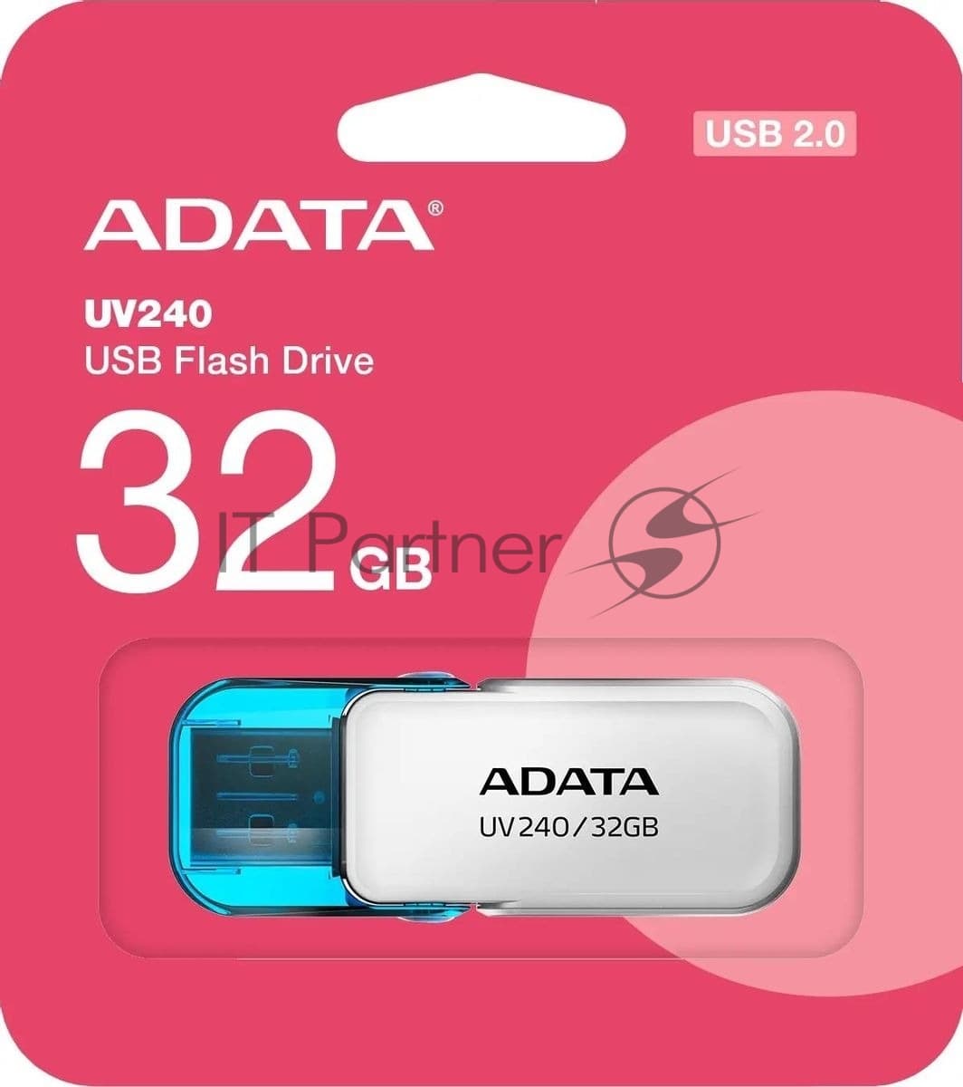 USB накопитель ADATA 32GB USB2.0 AUV240-32G-RWH WHITE
