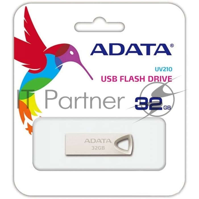 Флешка USB ADATA UV210 (AUV210-32G-RGD), 32Gb, USB 2.0, R/W 15/5, золотистый