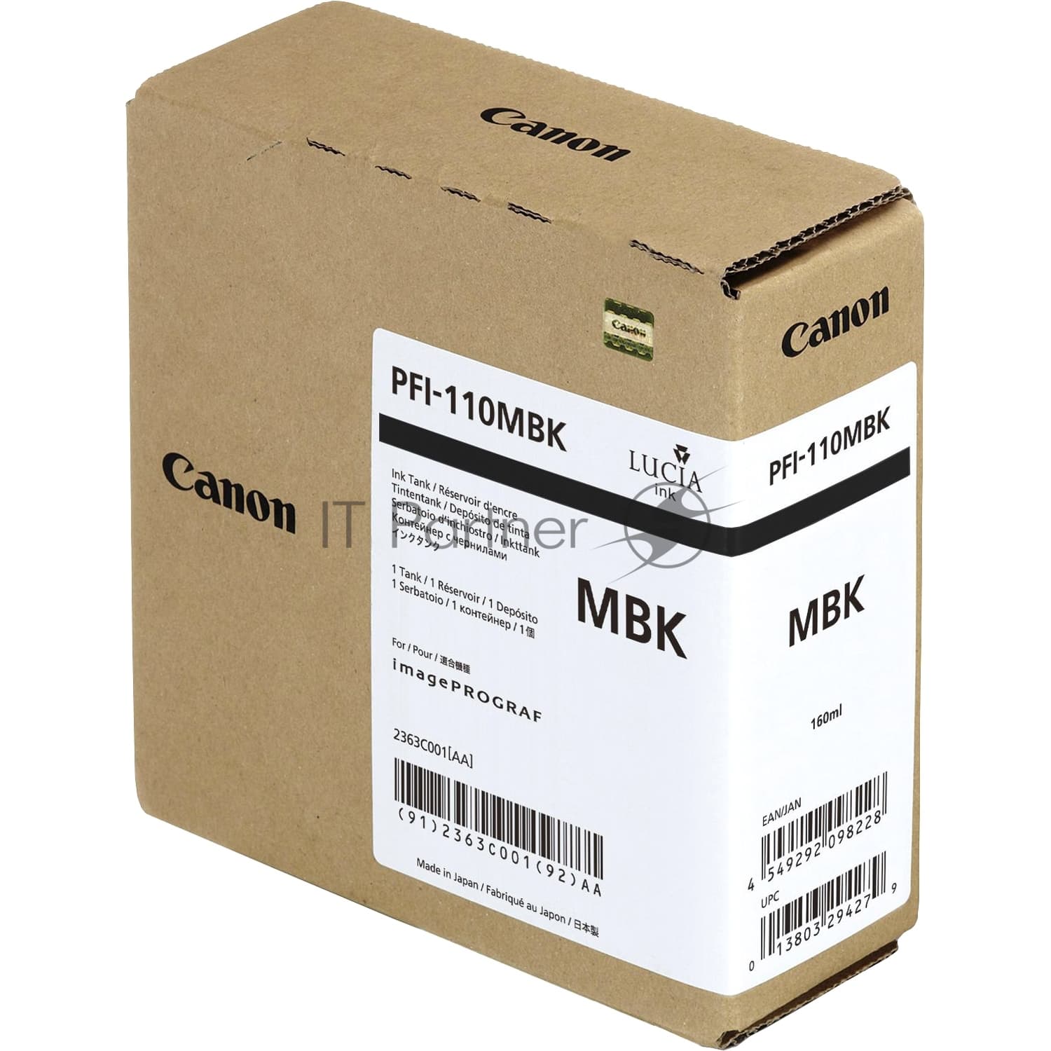 Картридж струйный Canon PFI-110 MBK 2363C001 черный матовый (160мл) для Canon TX-2000/TX-3000/TX-4000