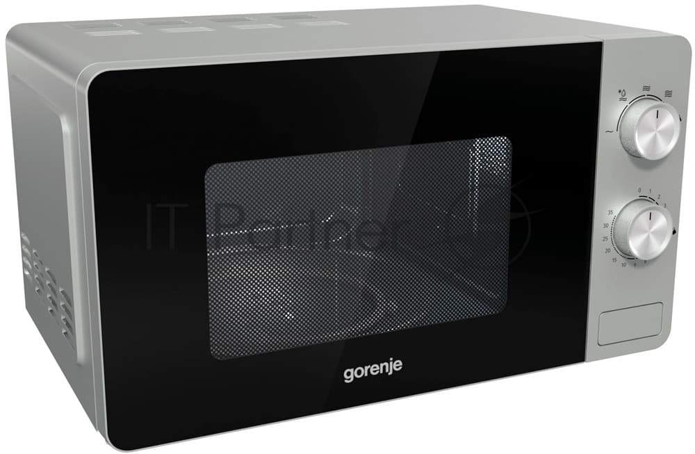 Микроволновая печь Gorenje MO20E1S серебристый, 20 л, 800 Вт, переключатели - поворотный механизм