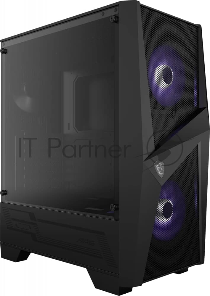 Компьютерный корпус MSI MAG FORGE 100M/mid-tower, ATX, tempered glass side panel/2x RGb 120мм & 1x 120мм fans inc./MAG FORGE 100M