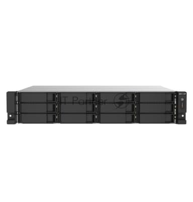 Сетевое хранилище без дисков SMB QNAP TS-1273AU-RP-8G NAS 12 HDD trays, 2x 2.5 GbE, rackmount, 2 PSU. 4-core AMD V1500B2,2 GHz, RAM 8 Gb (8 Gb UDIMM DDR4 (1 x 8 Gb) up to 32 Gb (2 x 16 Gb)). W/o rail kit RAIL-B02