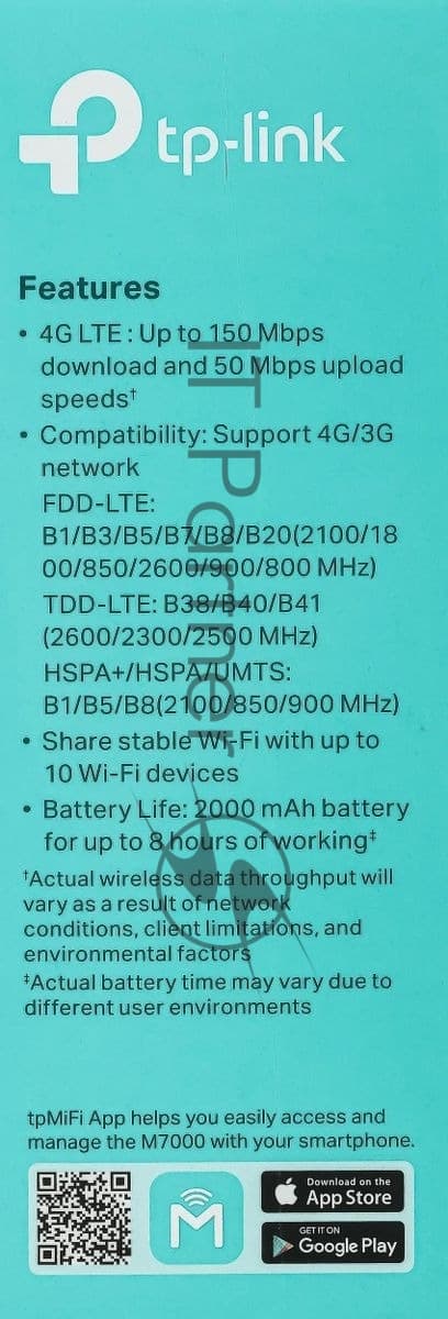 Мобильный роутер 4G TP-LINK M7000 (Wi-Fi 4, 2.4ГГц, 3G/4G) (M7000)
