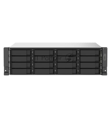 Сетевое хранилище без дисков SMB QNAP TS-1673AU-RP-16G NAS 16 HDD trays, 2x 2.5 GbE, rackmount, 2 PSU. 4-core AMD V1500B 2,2 GHz,RAM 16 Gb (1 x 16 GB) up to 32 Gb (2 x 16 GB). W/o rail kit RAIL-B02