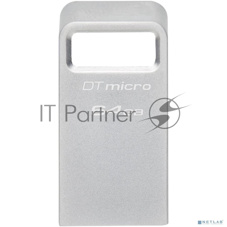 Флеш Диск Kingston 64Gb DataTraveler Micro DTMC3G2/64GB USB3.0 серебристый