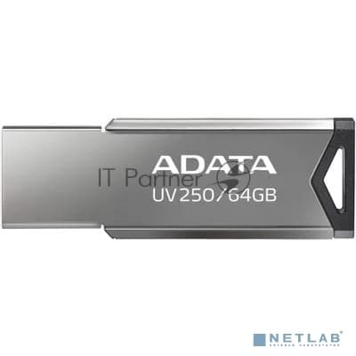 Флеш Диск A-Data 64Gb UV250 AUV250-64G-RBK USB2.0 серебристый