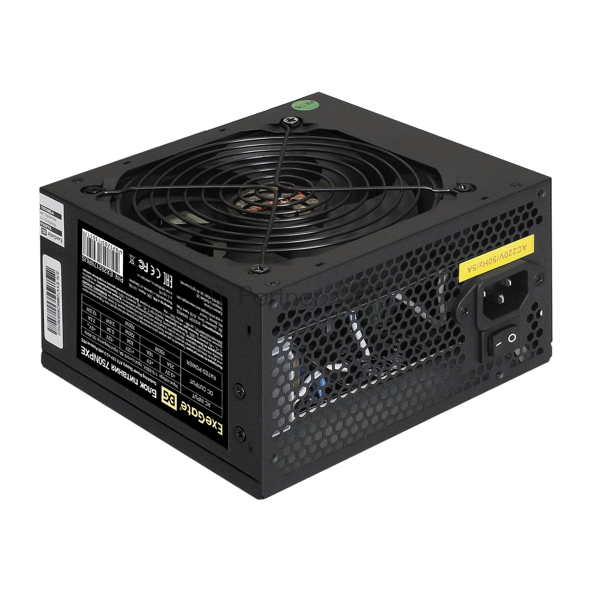 Блок питания ExeGate 750NPXE (EX292176RUS-PC), 750Вт, 120мм, черный