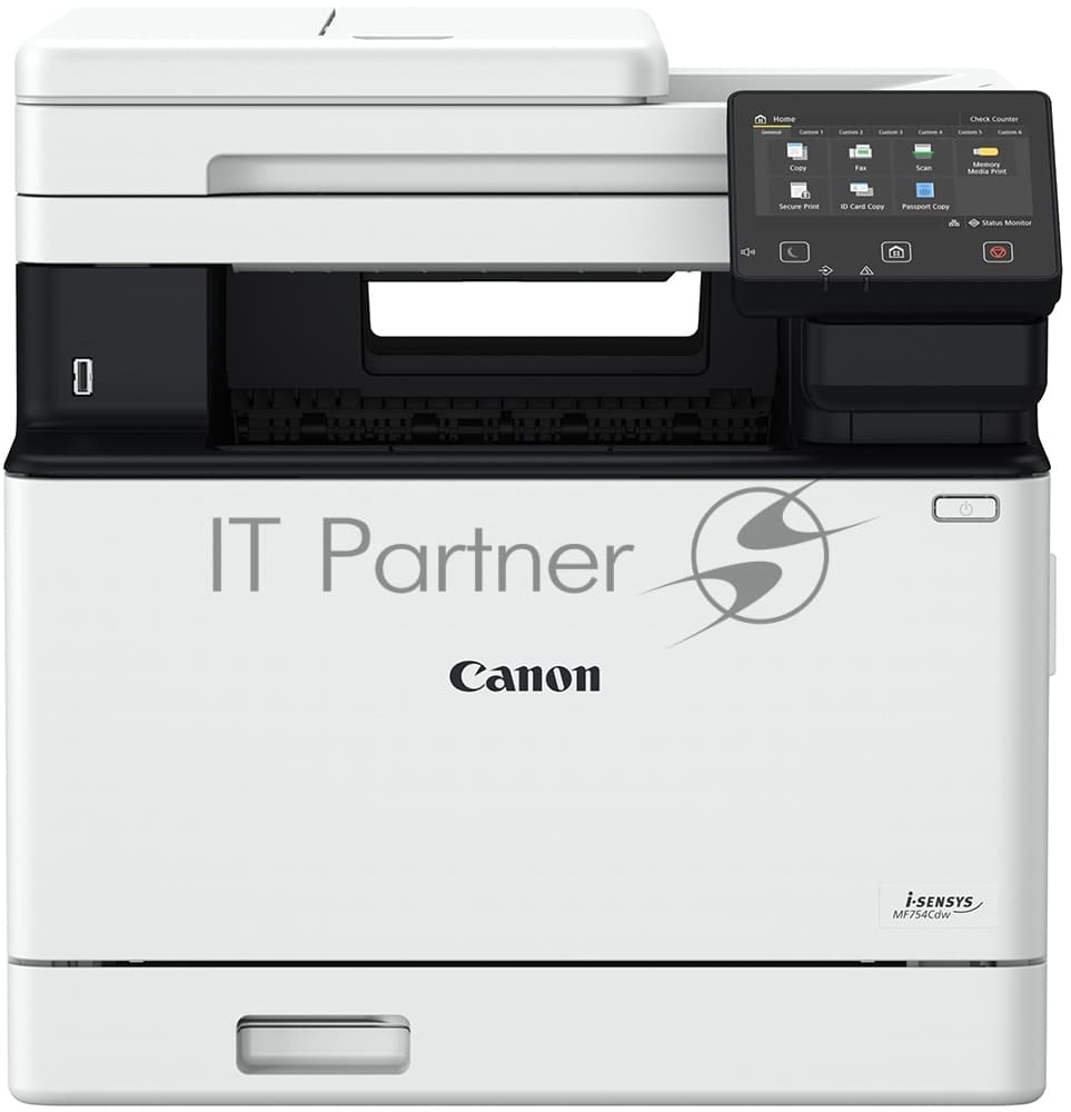 Canon i-Sensys Colour MF754Cdw А4, МФУ, лазерное, цветное, 33стр/мин, 1200dpi, 1200МГц, 1024Мб ,WiFi/Bluetooth/AirPrint/USB/Ethernet, 2100стр/картридж, (5455C019 /5455C009)